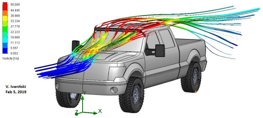 Truck aerodynamics with LED light bar