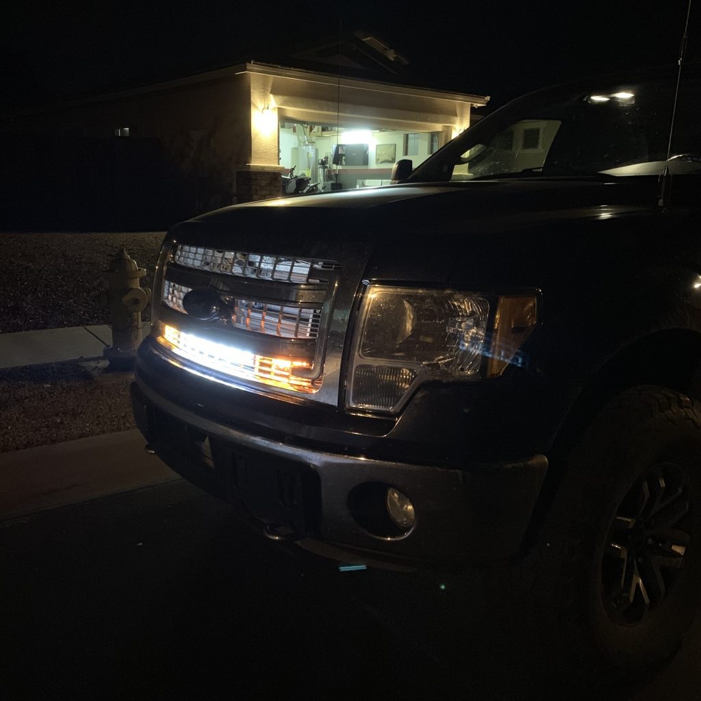 2014 F150 behind the grill LED bar mount bolt in DIY